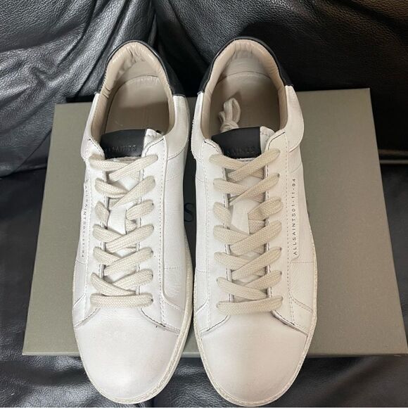 AllSaints White Sheer Low Top Lace-Up Cervo Shoes new without box - Picture 10 of 12
